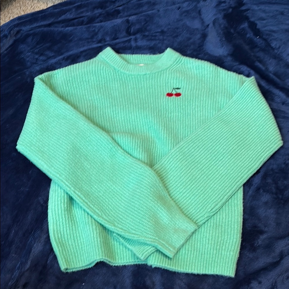 a new day Green Crew Neck Sweater Knit Casual